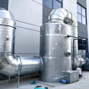 電機(jī)噴漆廢氣噴淋+活性炭吸附脫附燃燒工程